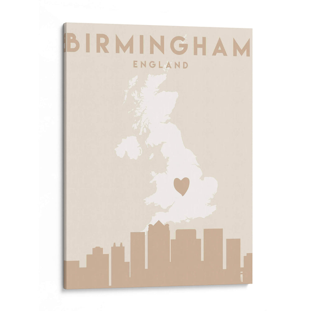 Birmingham - Mapas del corazón de la ciudad 14 - Emiliano Deificus | Cuadro decorativo de Canvas Lab