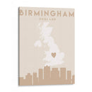 Birmingham - Mapas del corazón de la ciudad 14 - Emiliano Deificus | Cuadro decorativo de Canvas Lab