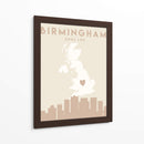Birmingham - Mapas del corazón de la ciudad 14 - Emiliano Deificus | Cuadro decorativo de Canvas Lab