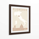 Florence - Mapas del corazón de la ciudad 30 - Emiliano Deificus | Cuadro decorativo de Canvas Lab