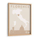 Florence - Mapas del corazón de la ciudad 30 - Emiliano Deificus | Cuadro decorativo de Canvas Lab