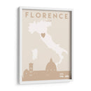 Florence - Mapas del corazón de la ciudad 30 - Emiliano Deificus | Cuadro decorativo de Canvas Lab