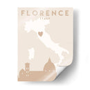 Florence - Mapas del corazón de la ciudad 30 - Emiliano Deificus | Cuadro decorativo de Canvas Lab