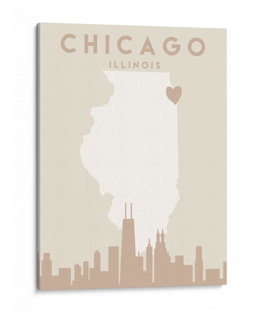 Chicago - Mapas del corazón de la ciudad 21 - Emiliano Deificus | Cuadro decorativo de Canvas Lab
