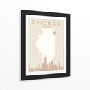 Chicago - Mapas del corazón de la ciudad 21 - Emiliano Deificus | Cuadro decorativo de Canvas Lab