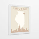 Chicago - Mapas del corazón de la ciudad 21 - Emiliano Deificus | Cuadro decorativo de Canvas Lab