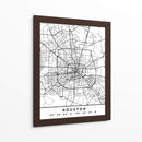 Houston - Mapas negros 34 - Emiliano Deificus | Cuadro decorativo de Canvas Lab