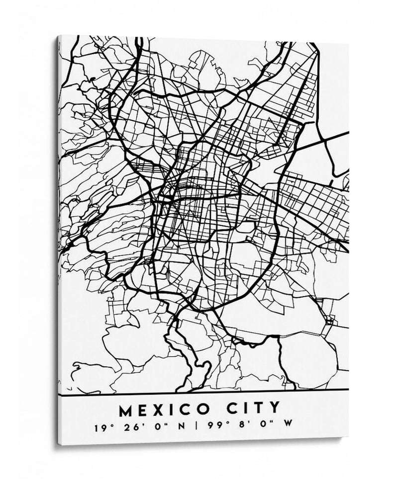 Mexico City - Mapas negros 52 - Emiliano Deificus | Cuadro decorativo de Canvas Lab