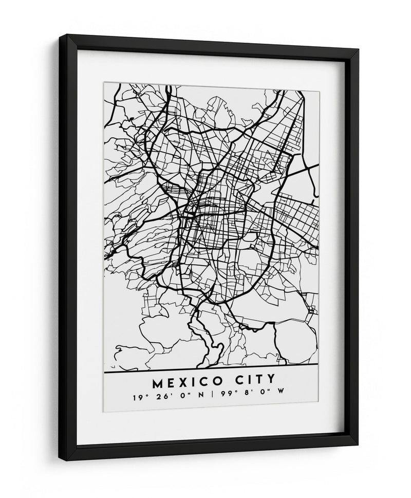Mexico City - Mapas negros 52 - Emiliano Deificus | Cuadro decorativo de Canvas Lab