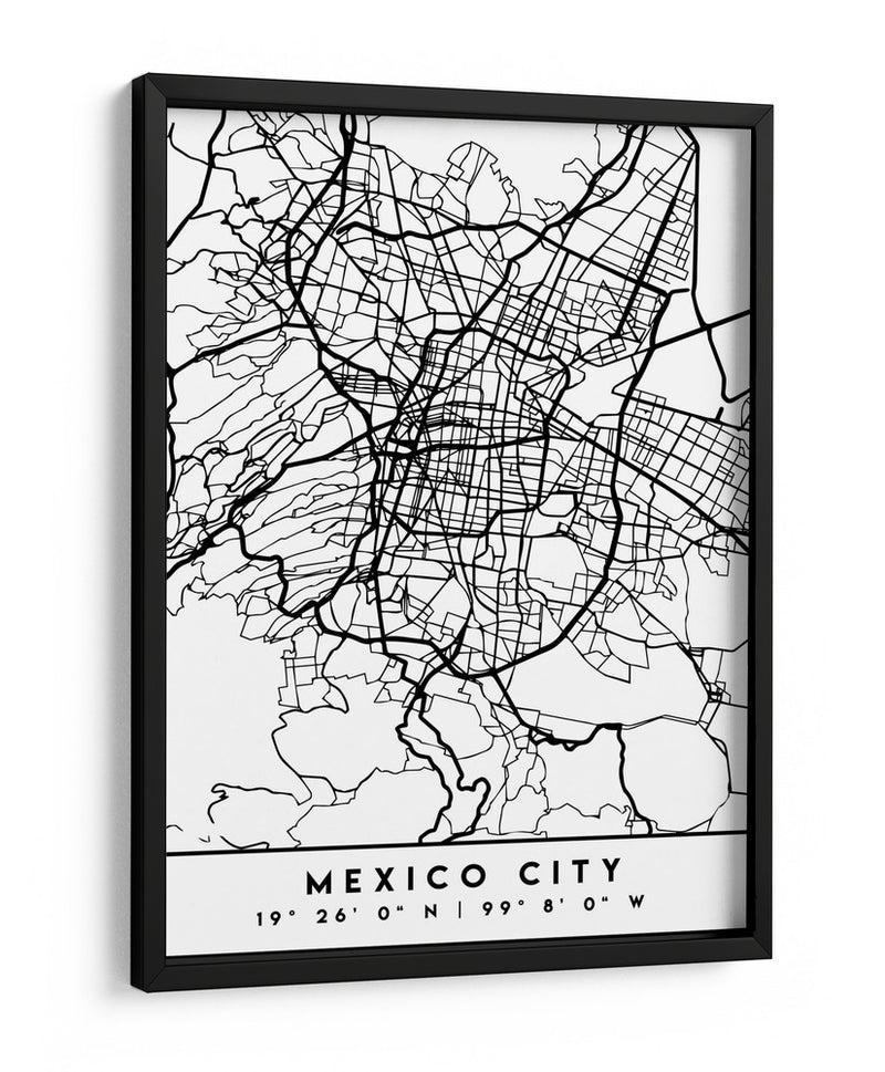 Mexico City - Mapas negros 52 - Emiliano Deificus | Cuadro decorativo de Canvas Lab