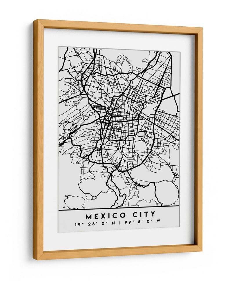 Mexico City - Mapas negros 52 - Emiliano Deificus | Cuadro decorativo de Canvas Lab