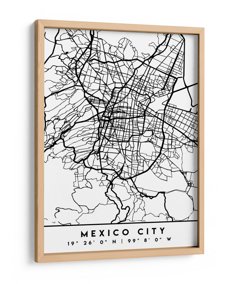 Mexico City - Mapas negros 52 - Emiliano Deificus | Cuadro decorativo de Canvas Lab