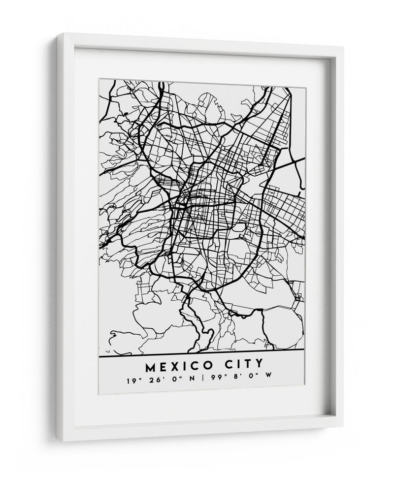 Mexico City - Mapas negros 52 - Emiliano Deificus | Cuadro decorativo de Canvas Lab