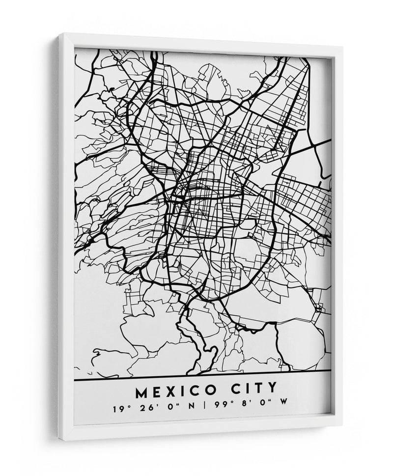 Mexico City - Mapas negros 52 - Emiliano Deificus | Cuadro decorativo de Canvas Lab