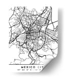 Mexico City - Mapas negros 52 - Emiliano Deificus | Cuadro decorativo de Canvas Lab