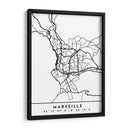 Marseille - Mapas negros 48 - Emiliano Deificus | Cuadro decorativo de Canvas Lab