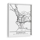Marseille - Mapas negros 48 - Emiliano Deificus | Cuadro decorativo de Canvas Lab