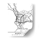 Marseille - Mapas negros 48 - Emiliano Deificus | Cuadro decorativo de Canvas Lab