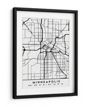 Minneapolis - Mapas negros 55 - Emiliano Deificus | Cuadro decorativo de Canvas Lab