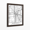 Minneapolis - Mapas negros 55 - Emiliano Deificus | Cuadro decorativo de Canvas Lab