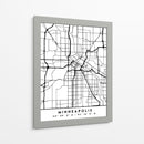 Minneapolis - Mapas negros 55 - Emiliano Deificus | Cuadro decorativo de Canvas Lab