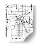Minneapolis - Mapas negros 55 - Emiliano Deificus | Cuadro decorativo de Canvas Lab