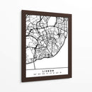 Lisbon - Mapas negros 39 - Emiliano Deificus | Cuadro decorativo de Canvas Lab