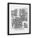 New Orleans - Mapas negros 60 - Emiliano Deificus | Cuadro decorativo de Canvas Lab