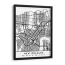 New Orleans - Mapas negros 60 - Emiliano Deificus | Cuadro decorativo de Canvas Lab