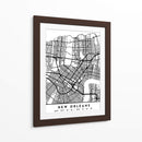 New Orleans - Mapas negros 60 - Emiliano Deificus | Cuadro decorativo de Canvas Lab