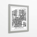 New Orleans - Mapas negros 60 - Emiliano Deificus | Cuadro decorativo de Canvas Lab
