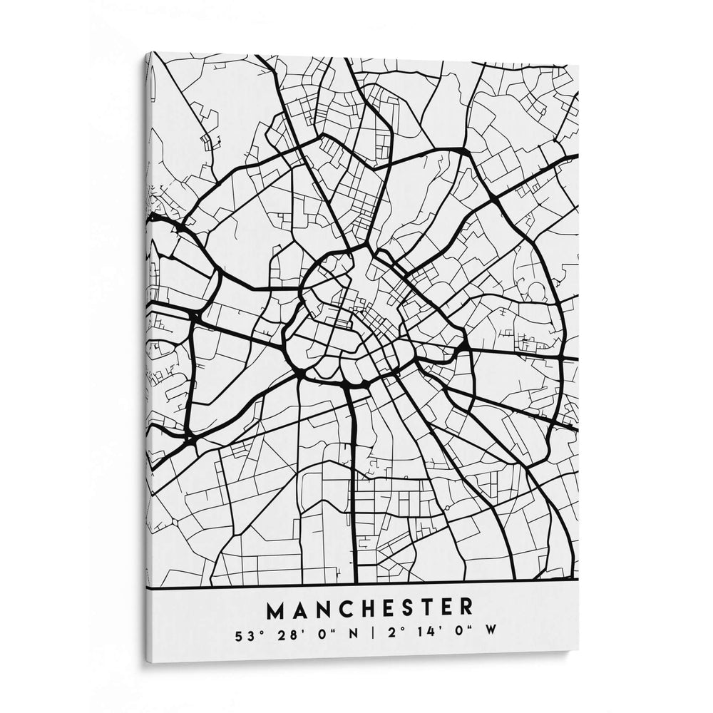 Manchester - Mapas negros 45 - Emiliano Deificus | Cuadro decorativo de Canvas Lab