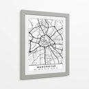 Manchester - Mapas negros 45 - Emiliano Deificus | Cuadro decorativo de Canvas Lab
