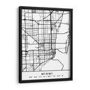 Miami - Mapas negros 53 - Emiliano Deificus | Cuadro decorativo de Canvas Lab