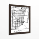 Miami - Mapas negros 53 - Emiliano Deificus | Cuadro decorativo de Canvas Lab