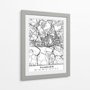 Hamburg - Mapas negros 31 - Emiliano Deificus | Cuadro decorativo de Canvas Lab