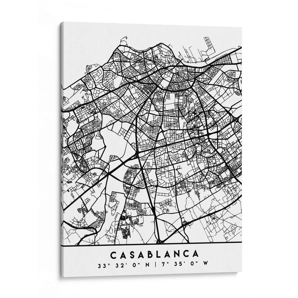 Casablanca - Mapas negros 19 - Emiliano Deificus | Cuadro decorativo de Canvas Lab