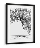 Melbourne - |Mapas negros 50 - Emiliano Deificus | Cuadro decorativo de Canvas Lab