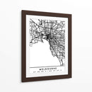 Melbourne - |Mapas negros 50 - Emiliano Deificus | Cuadro decorativo de Canvas Lab