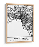 Melbourne - |Mapas negros 50 - Emiliano Deificus | Cuadro decorativo de Canvas Lab