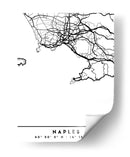 Naples - Mapas negros 58 - Emiliano Deificus | Cuadro decorativo de Canvas Lab