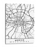 Munich - Mapas negros 57 - Emiliano Deificus | Cuadro decorativo de Canvas Lab
