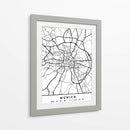 Munich - Mapas negros 57 - Emiliano Deificus | Cuadro decorativo de Canvas Lab