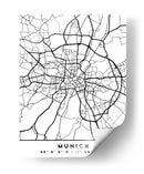 Munich - Mapas negros 57 - Emiliano Deificus | Cuadro decorativo de Canvas Lab
