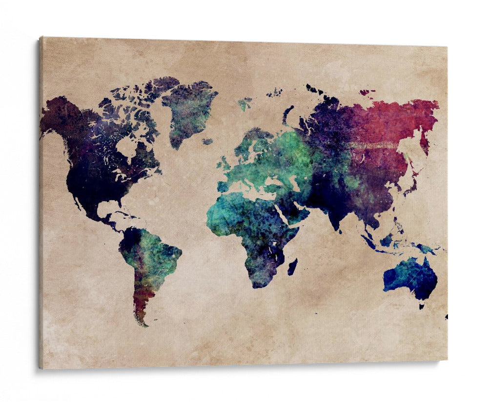 Mapa mundial 4 - Justyna Jaszke | Cuadro decorativo de Canvas Lab