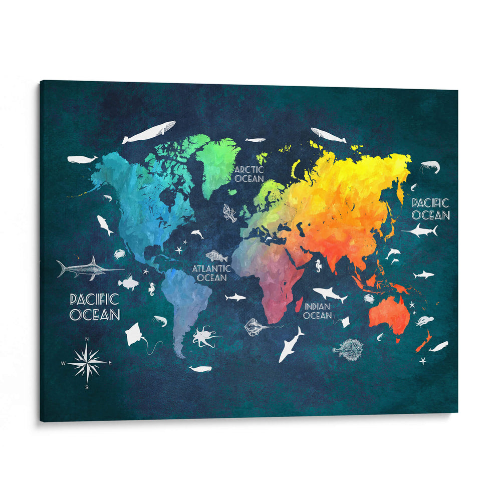 Mapa mundial 5 - Justyna Jaszke | Cuadro decorativo de Canvas Lab