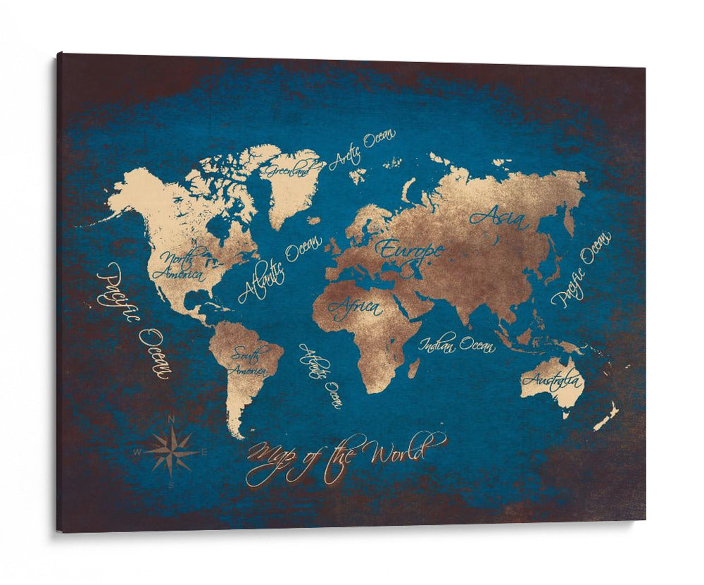 Mapa mundial 15 - Justyna Jaszke | Cuadro decorativo de Canvas Lab
