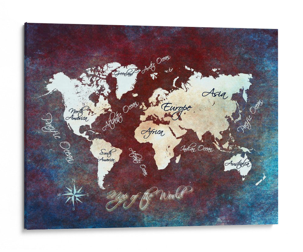 Mapa mundial 16 - Justyna Jaszke | Cuadro decorativo de Canvas Lab