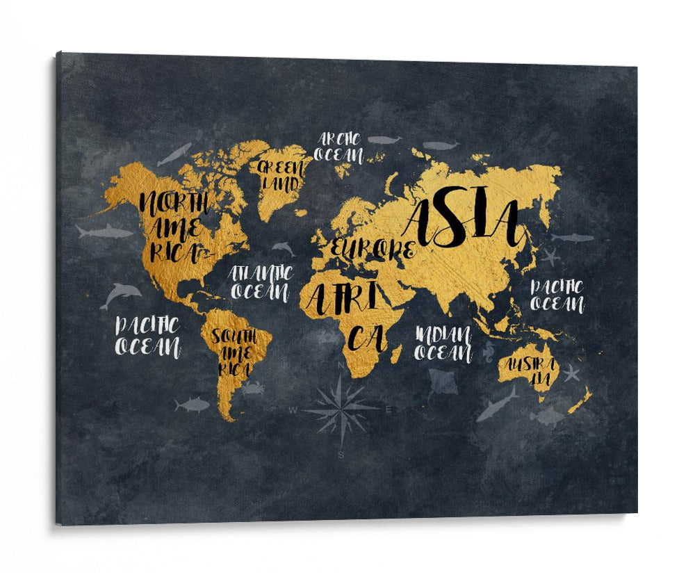 Mapa mundial 30 - Justyna Jaszke | Cuadro decorativo de Canvas Lab