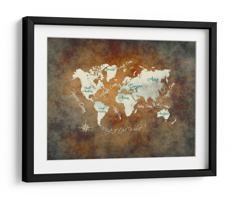 Mapa mundial 36 - Justyna Jaszke | Cuadro decorativo de Canvas Lab